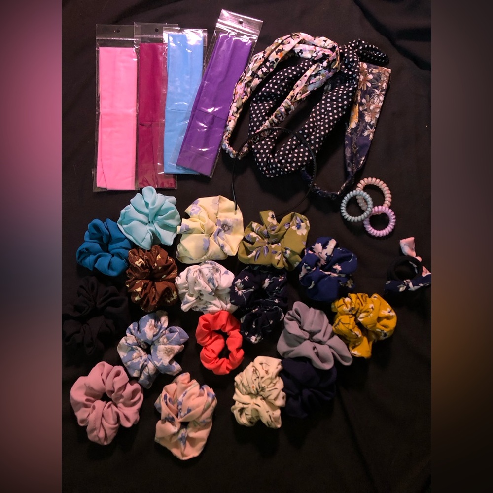 Lot of hair accessories (scrunchies, headbands, etc.)